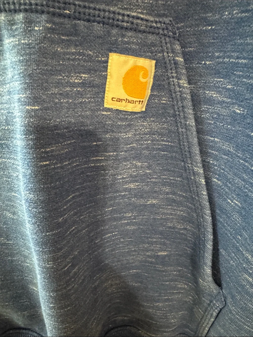 Carhartt Blue Heather Hooded Sweatshirt with Sleeve Logo Size 3XL Loose Fit - Picture 5 of 9